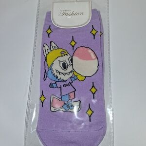 Purple Cartoon Character Socks